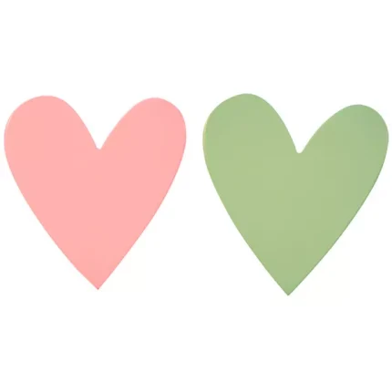 Perchero infantil Corazón rosa y verde