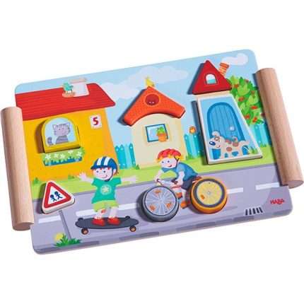 Puzzle de madera Obra y Ruedas