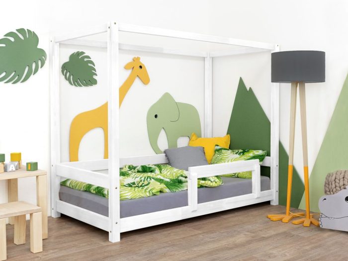 Cama Montessori con dosel y protector Bunky
