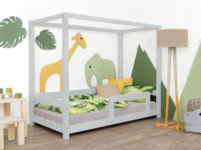 Cama Montessori con dosel y protector Bunky