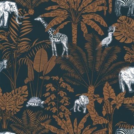 Papel pintado Nuestro Planeta Viaje a la Selva Camel / Azul Noche