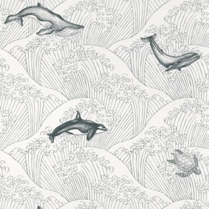 Papel pintado Nuestro Planeta Bajo el mar Blanco y Negro