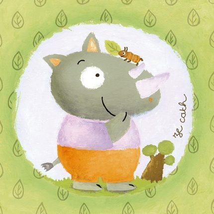 Cuadro infantil Pequeño Rino