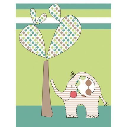 Cuadro infantil Elefante a rayas