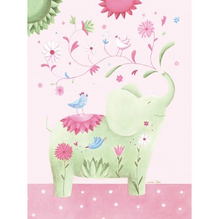Cuadro infantil Elefantito pastel