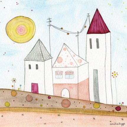 Cuadro infantil Tres casitas
