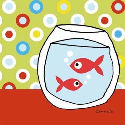 Cuadro infantil Peces y burbujas