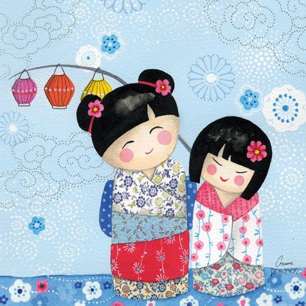 Cuadro infantil Akira y Yuko
