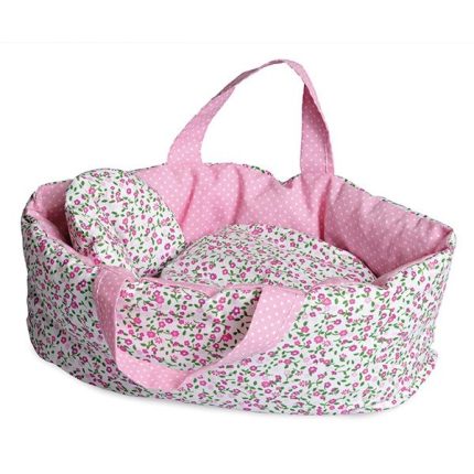 Capazo muñecas reversible Florecitas