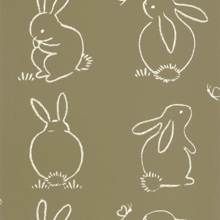Papel pintado FUNNY BUNNY VERT KAKI
