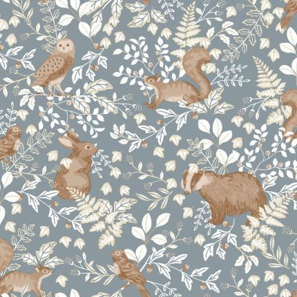 Papel pintado infantil Se faufiler bleu