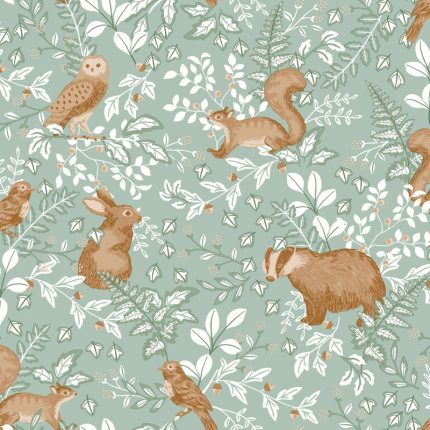 Papel pintado infantil Se faufiler vert