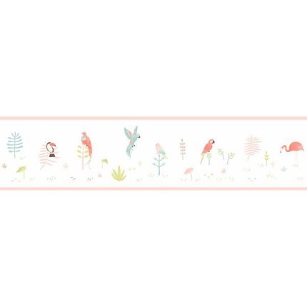Cenefa papel pintado infantil Pajaritos tropical Happy Dreams