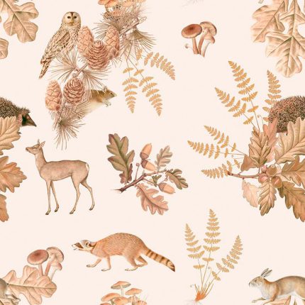 Papel pintado Autumn Forest With Animals