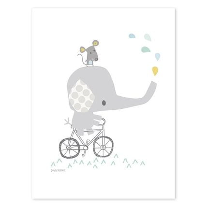 Lámina infantil Elefante en bicicleta de Lilipinso