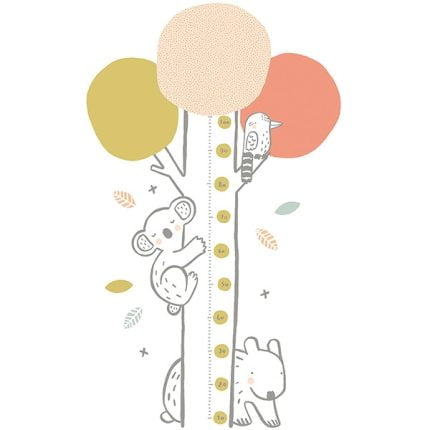Medidor infantil adhesivo Koala en el árbol coral de Lilipinso