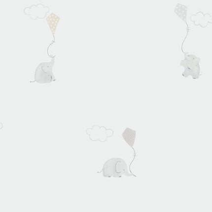 Papel pintado infantil Elefante beige