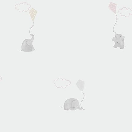 Papel pintado infantil Elefante rosa