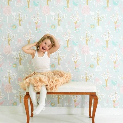 Papel pintado infantil Cherry Valley gris