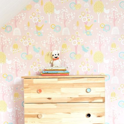 Papel pintado infantil Cherry Valley rosa
