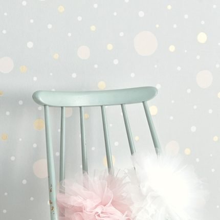 Papel pintado infantil Confeti gris / oro