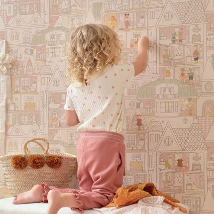 Papel pintado infantil Dollhouse Sunny Pink