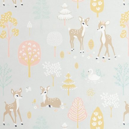 Papel pintado infantil Golden Woods Gris suave