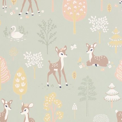 Papel pintado infantil Golden Woods Verde suave