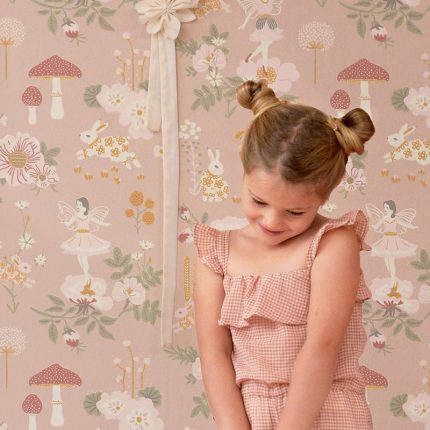 Papel pintado infantil Old Garden Dusty Rose