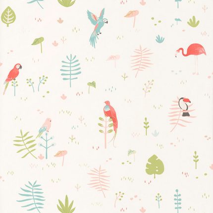 Papel pintado infantil Pajaritos tropical Happy Dreams