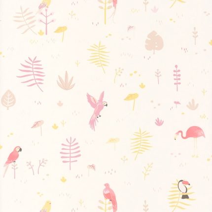 Papel pintado infantil Pajaritos Tropical
