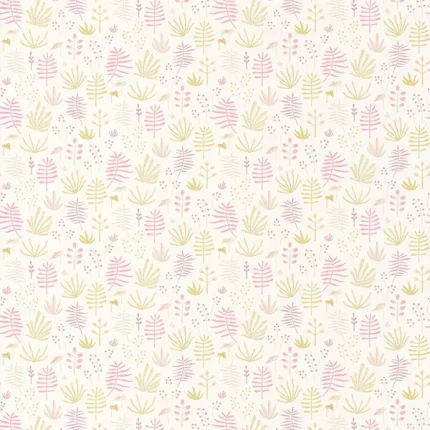 Papel pintado infantil Flores tropical rosa