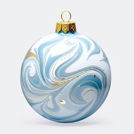 bola navidad marmol azul cielo