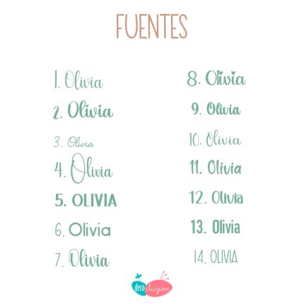 Fuentes nombre