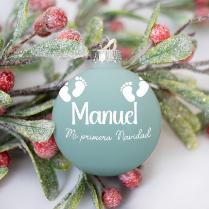 Bola Navidad personalizada con nomber Turquesa