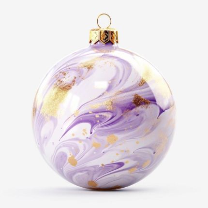 bola navidad efecto marmol violeta